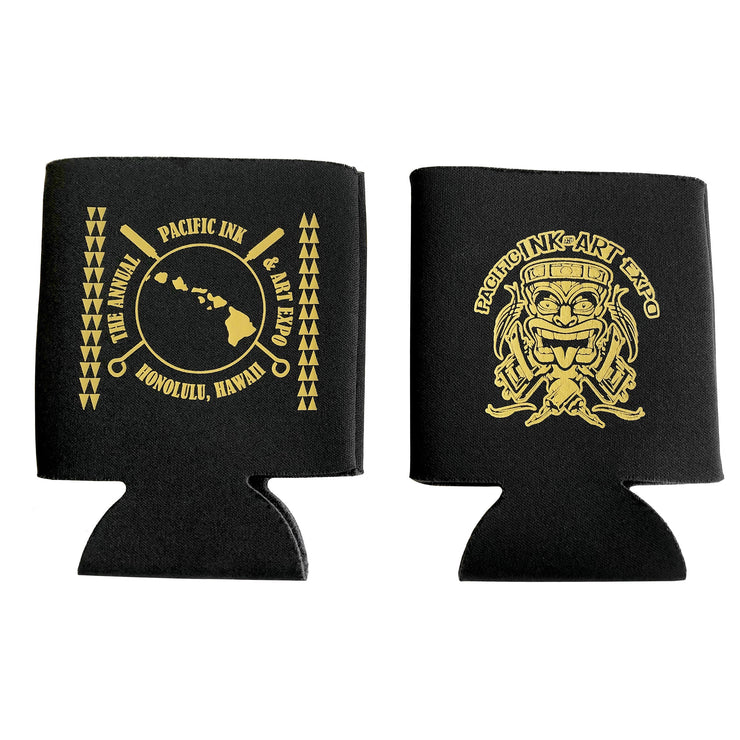 KOOZIE CAN COOLER - Classic P.I.A.E Gold Logo/TIKI Design